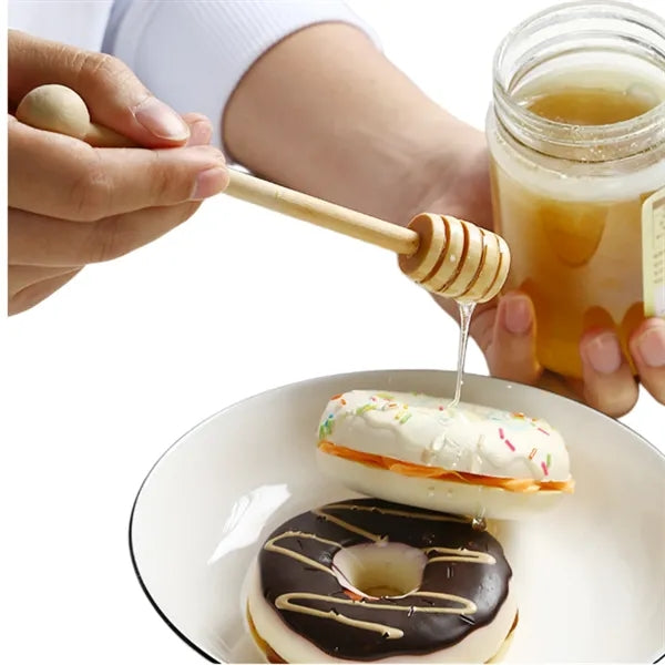 Natural Wood Honey Dipper Stick For Syrup And Jam