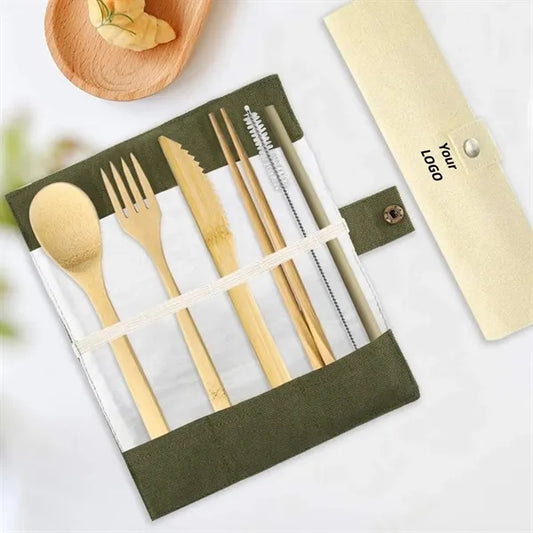 Bamboo Utensil Set, Eco-Friendly Travel Cutlery