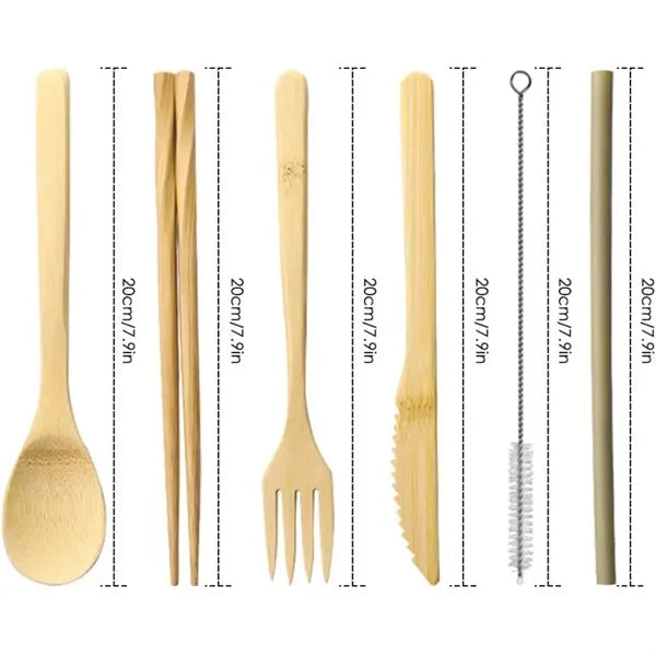 Bamboo Utensil Set, Eco-Friendly Travel Cutlery