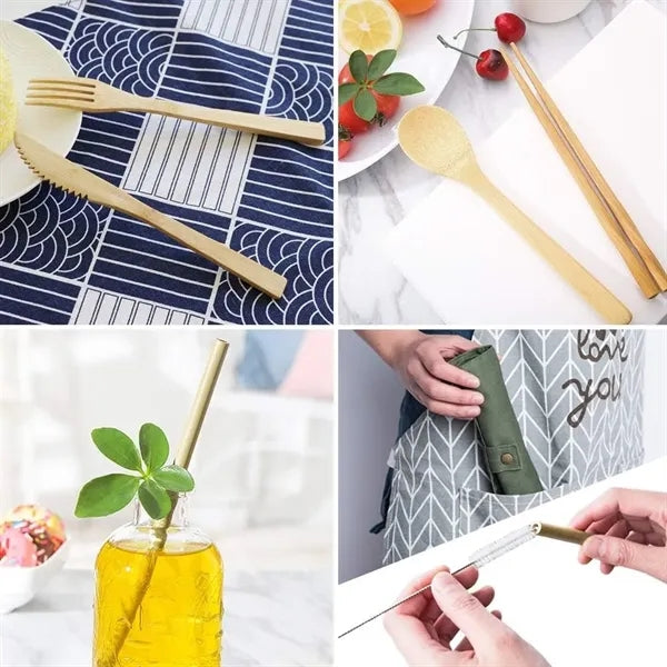 Bamboo Utensil Set, Eco-Friendly Travel Cutlery