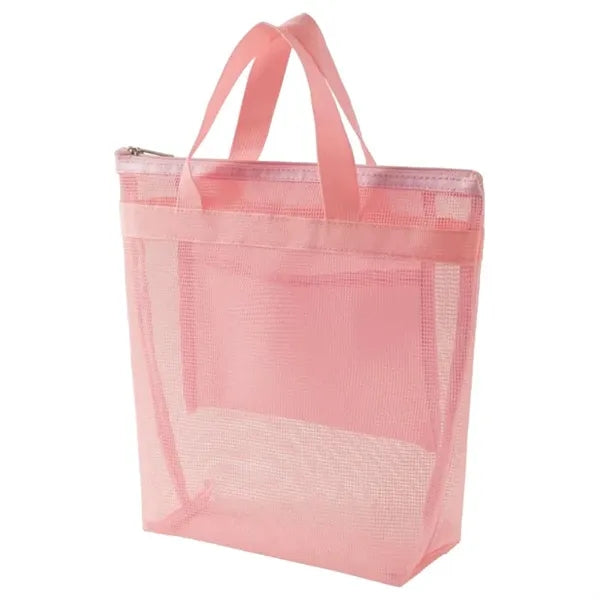 Large Mesh Zipper Toiletry Bag with Handles