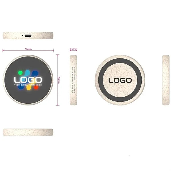 Eco Bamboo Led Wireless Charger 15W
