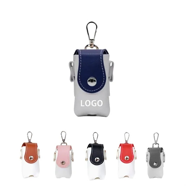 Portable Two-Tone Clip-On PU Golf Ball Pouch