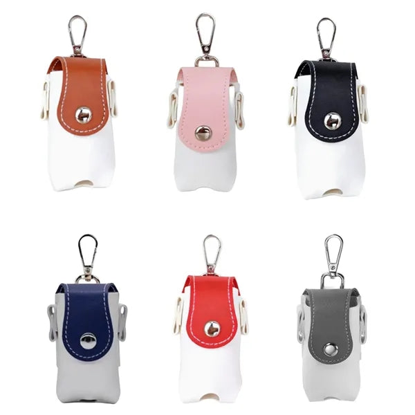 Portable Two-Tone Clip-On PU Golf Ball Pouch