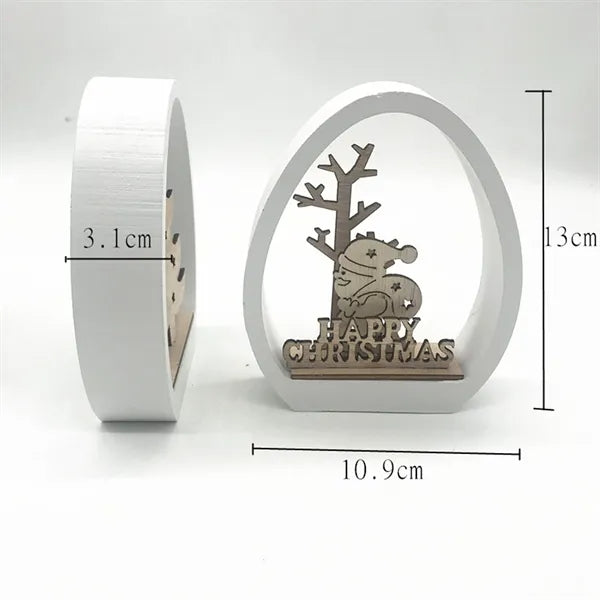 Layered Woodland Christmas Egg Ornament