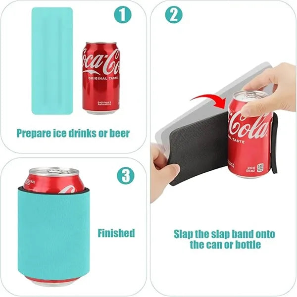12oz Strong Spring Slap Band Non-slip Can Cooler Sleeve