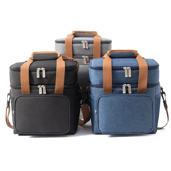 Dual Compartment Insulated Lunch Cooler Bag