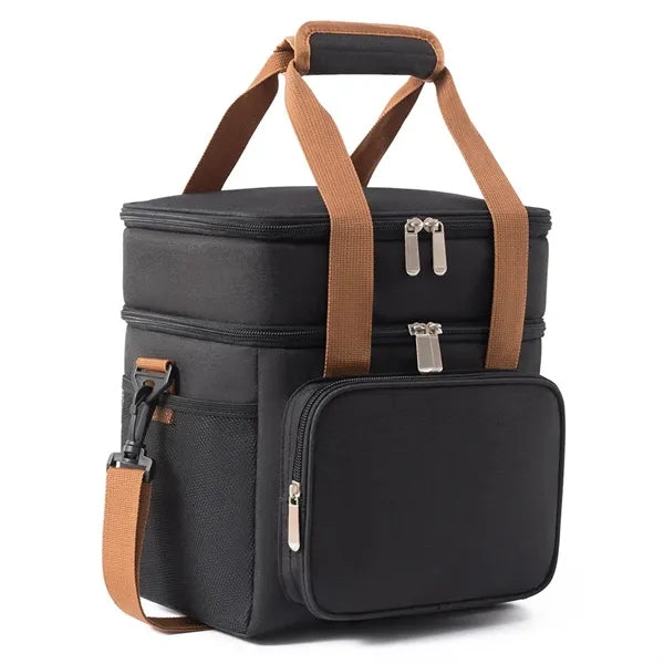 Dual Compartment Insulated Lunch Cooler Bag