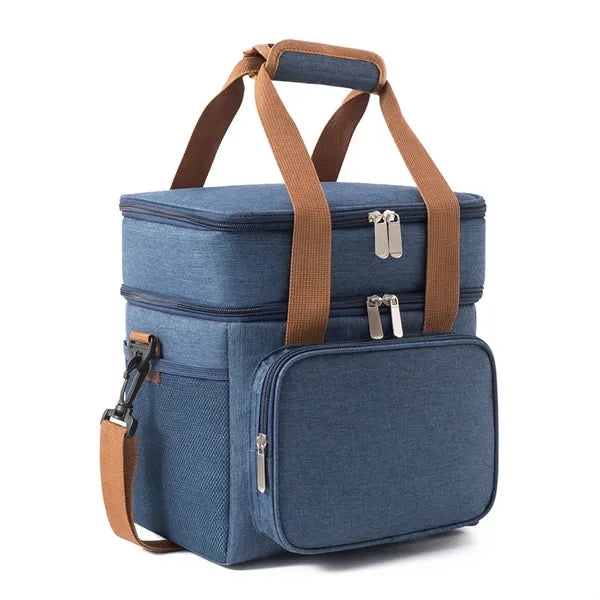 Dual Compartment Insulated Lunch Cooler Bag
