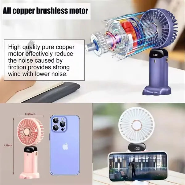 Handheld Mini Fan With Phone Holder