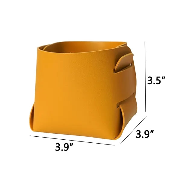 PU Leather Foldable Desktop Storage Box