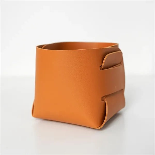 PU Leather Foldable Desktop Storage Box