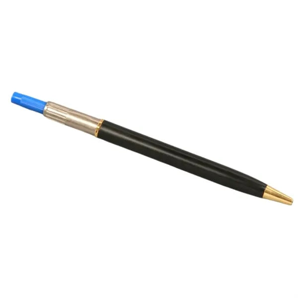 Black Metal Ballpoint Pen With Gold Trim