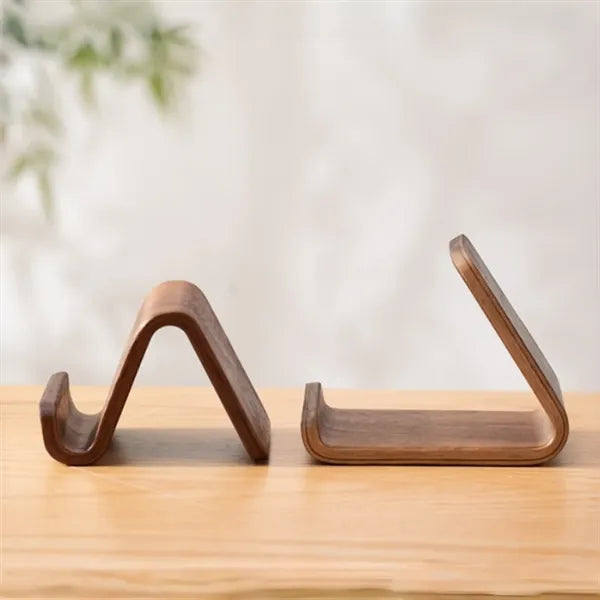 Walnut Wood Phone Stand Ergonomic Desktop Holder