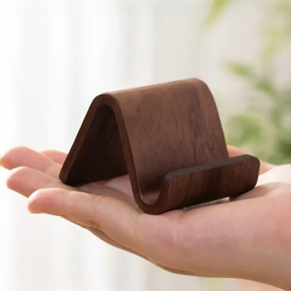 Walnut Wood Phone Stand Ergonomic Desktop Holder