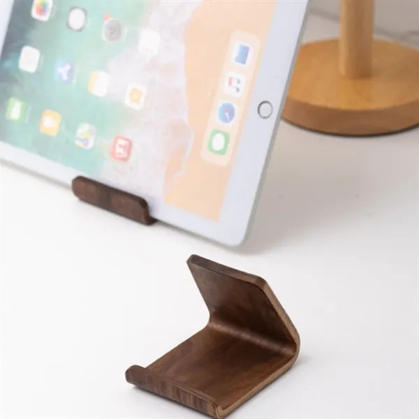 Walnut Wood Phone Stand Ergonomic Desktop Holder