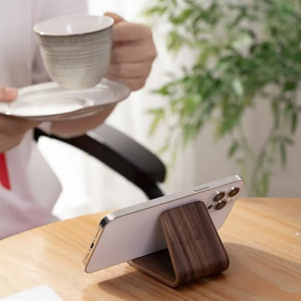 Walnut Wood Phone Stand Ergonomic Desktop Holder