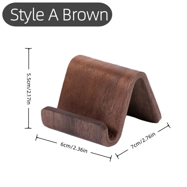 Walnut Wood Phone Stand Ergonomic Desktop Holder