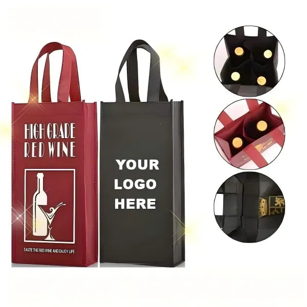 Non-Woven Double Bottle Wine Tote Bag
