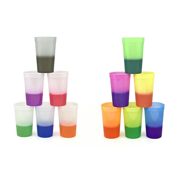 16oz Temperature Sensitive Color Changing Plastic Cup