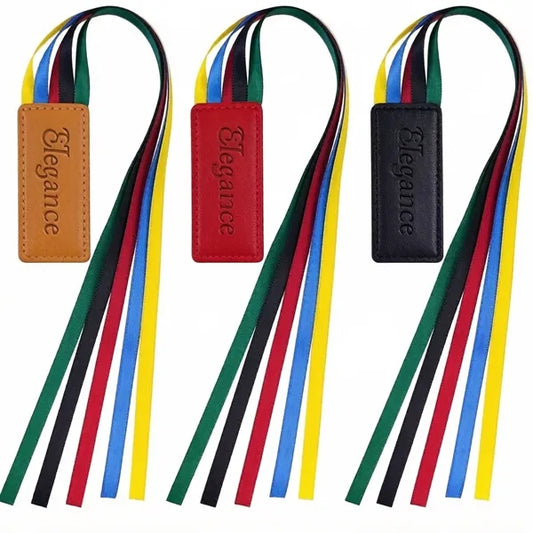 Multicolor Tassel PU Leather Bookmark, Custom Logo Available