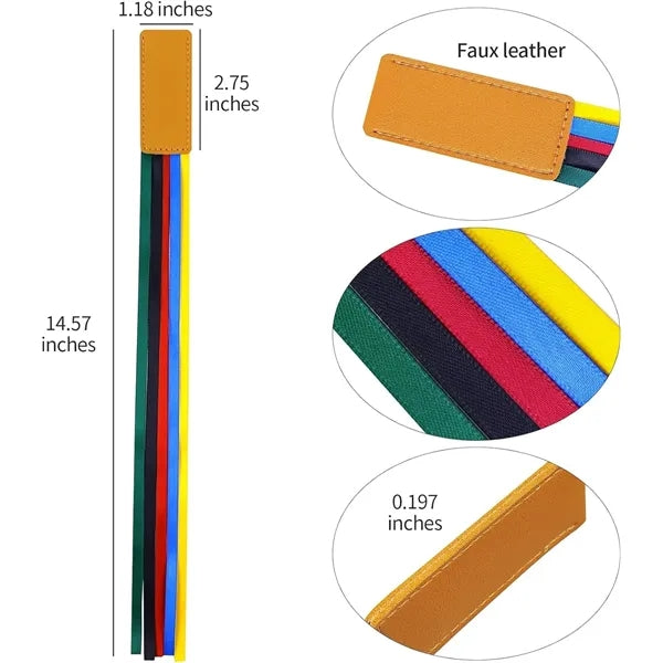 Multicolor Tassel PU Leather Bookmark, Custom Logo Available