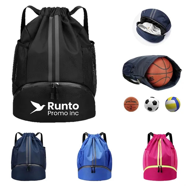 Logo Basketball Drawstring Backpack
