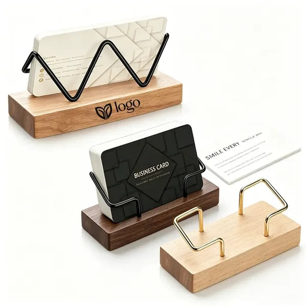 Solid Wood Desktop Business Card Holder
