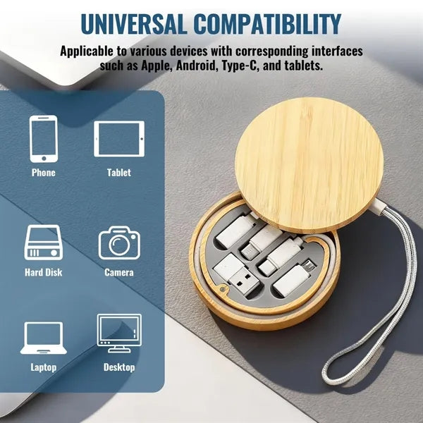 Bamboo 6 in 1 Travel Charging Cable Adapter Kit