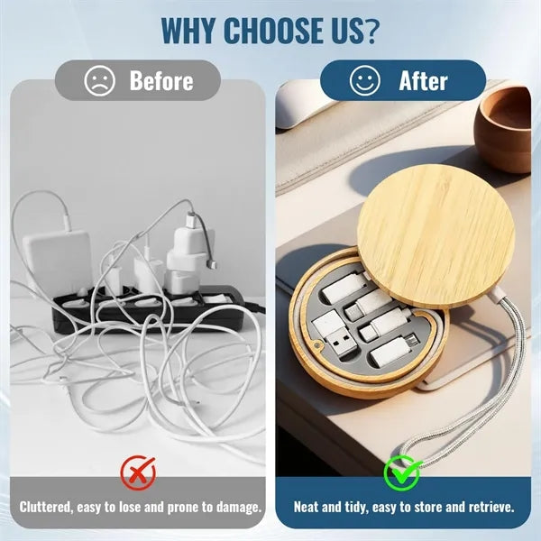Bamboo 6 in 1 Travel Charging Cable Adapter Kit