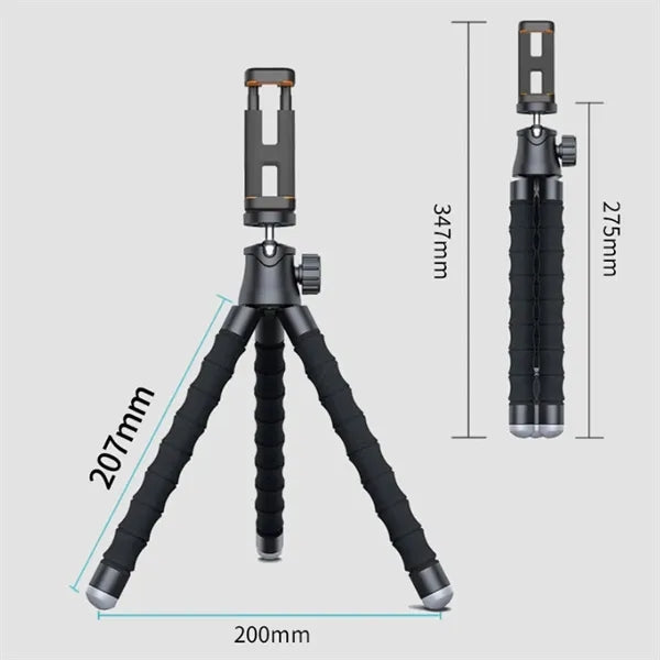 Flexible Tripod with Phone Holder and Bluetooth Remote