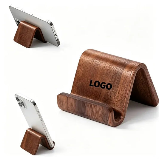 Vintage Walnut Wood Phone Stand
