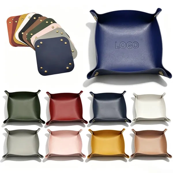 PU Leather Foldable Valet Tray