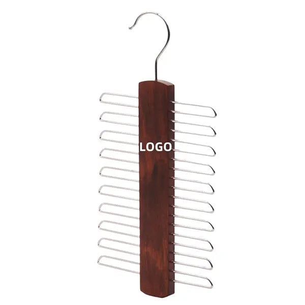 Wooden Tie Hanger, Multi-Rack Organizer for Belts & Scarves