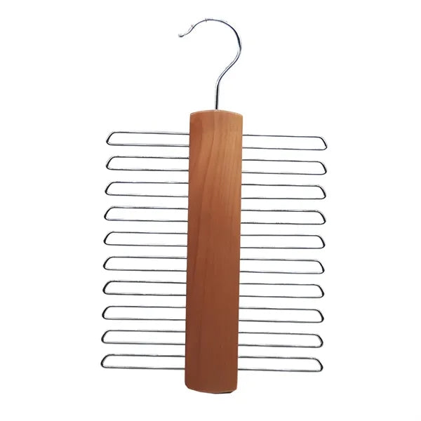 Wooden Tie Hanger, Multi-Rack Organizer for Belts & Scarves