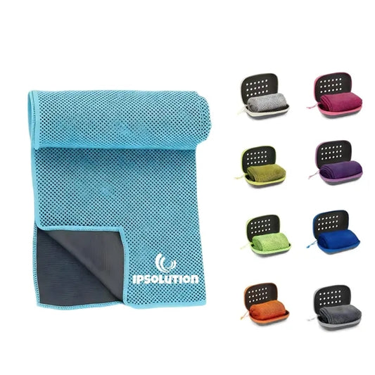 Ice Feel Quick Dry Cooling Sports Towel w/EVA Case