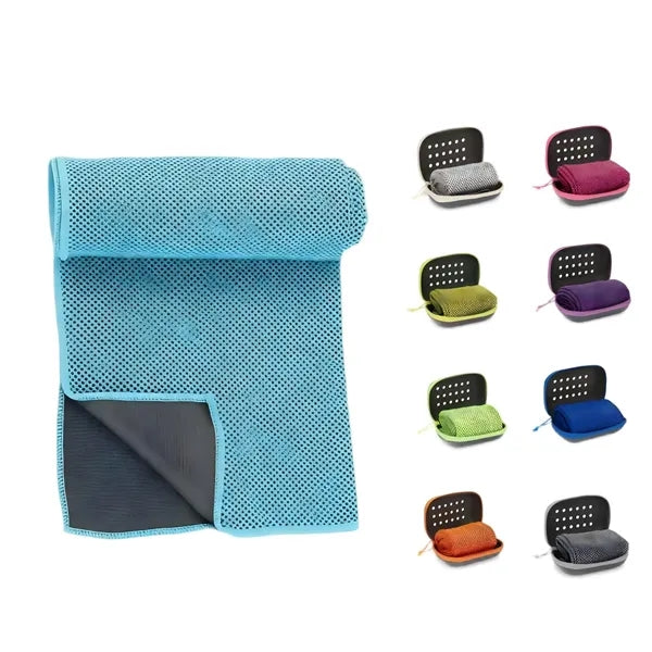 Ice Feel Quick Dry Cooling Sports Towel w/EVA Case