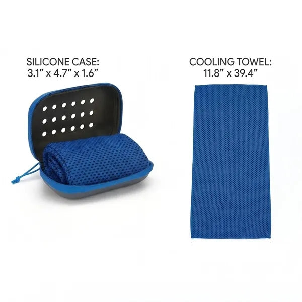 Ice Feel Quick Dry Cooling Sports Towel w/EVA Case