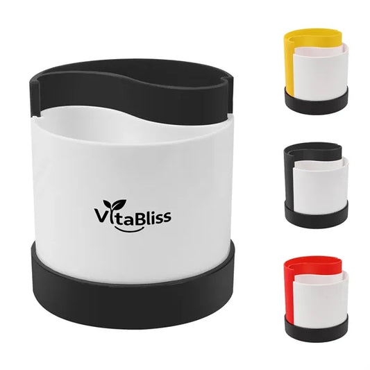 Round Plastic Desk Pen Holder W/ 2 Compartments