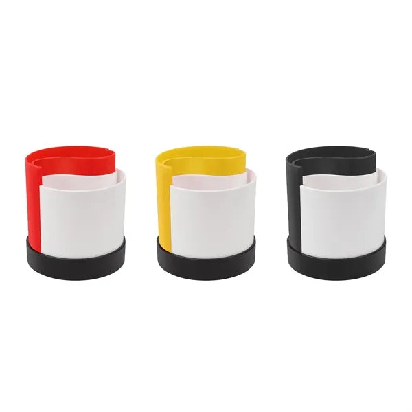 Round Plastic Desk Pen Holder W/ 2 Compartments