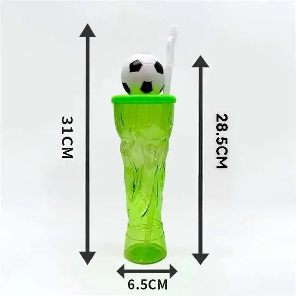 17OZ Soccer Beer Cup with Straw