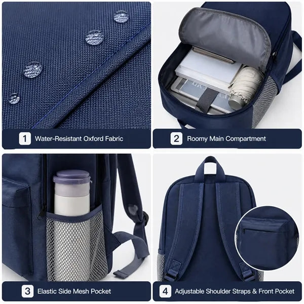 15"Water-Resistant Oxford Cloth Front Pocket School Backpack