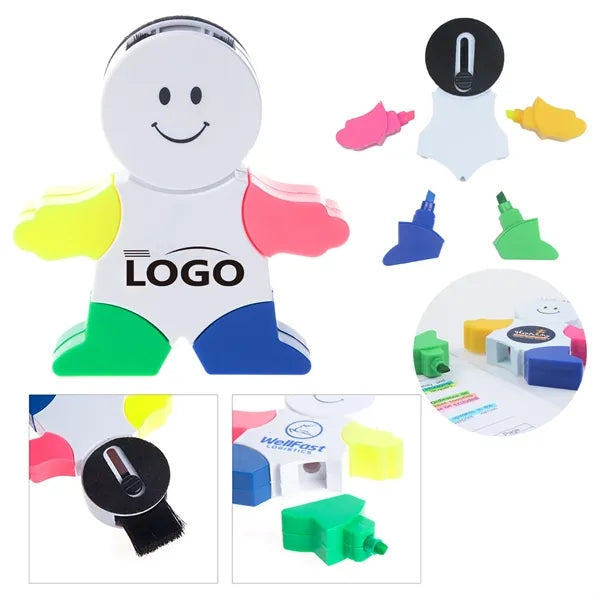 Snowman Shape 4 Color Highlighter Pen