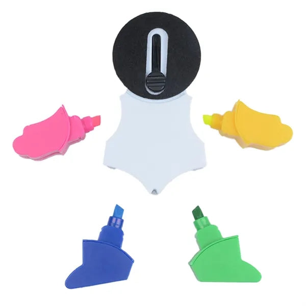 Snowman Shape 4 Color Highlighter Pen