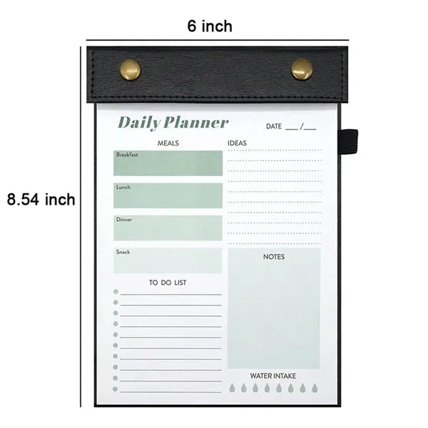 Daily Planner Notepad with PU Leather Cover