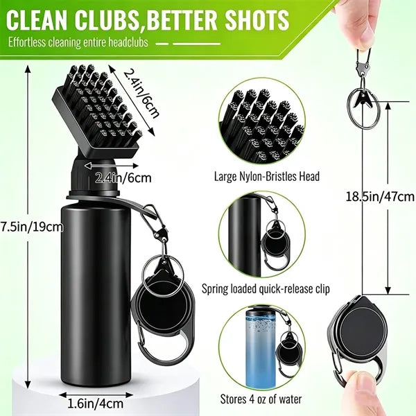Golf Club Cleaning Brush With Water Bottle