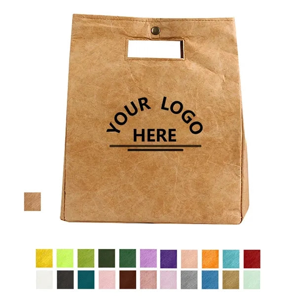 Insulated Kraft Paper Style Lunch Tote Bag