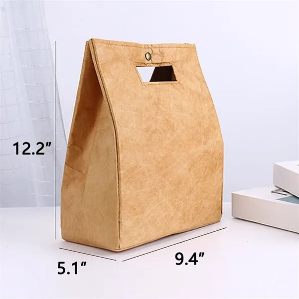 Insulated Kraft Paper Style Lunch Tote Bag