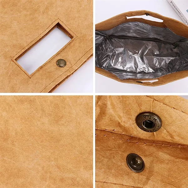 Insulated Kraft Paper Style Lunch Tote Bag