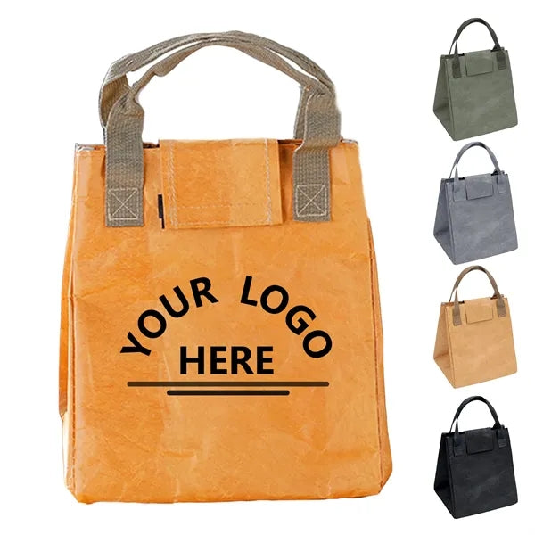 Insulated Kraft Paper Style Lunch Tote Bag